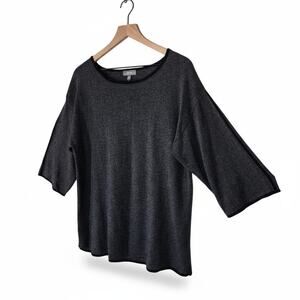 Neiman Marcus Exclusive Silk Cashmere Blend Sweater Gray Size Large